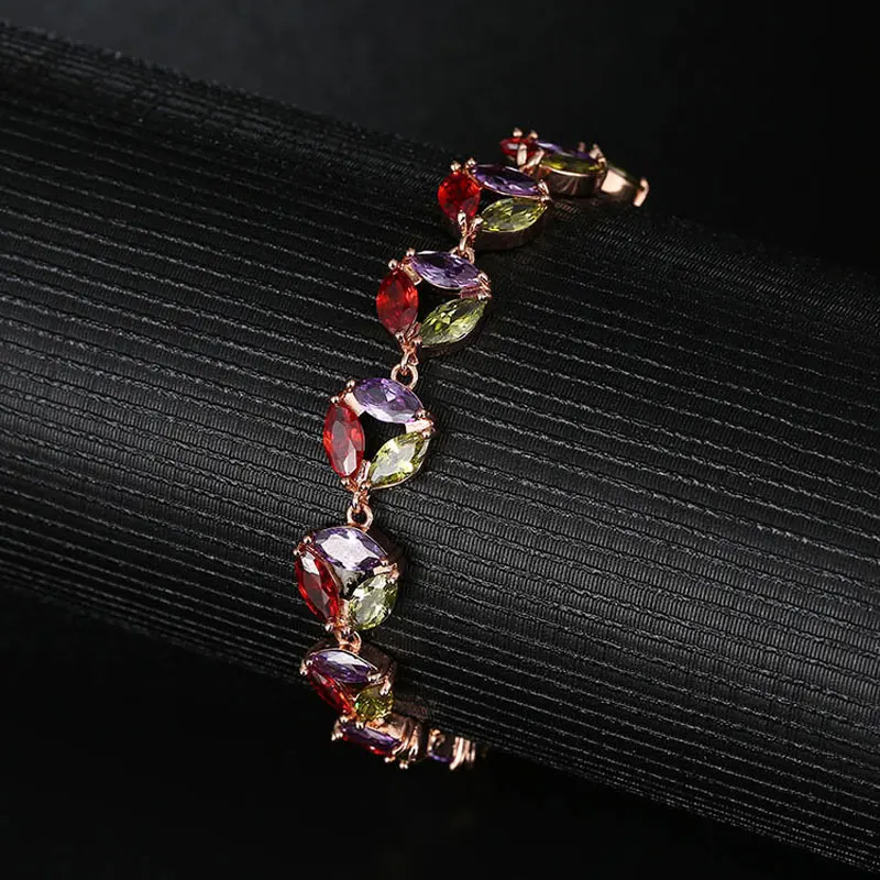 Manxiuni женская Мода Розовое Золото Цвет Маркиза вырезать AAA Многоцветный Циркония