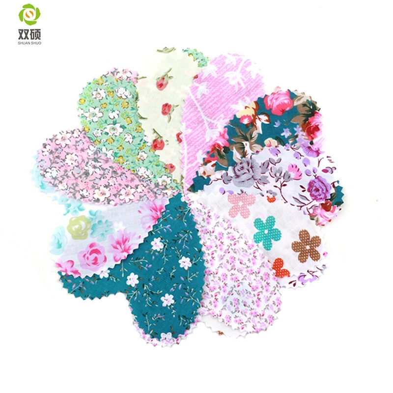 Сердце Форма с зуба edg хлопок лоскутное Ткань Шарм квартале пучки для Вышивание DIY