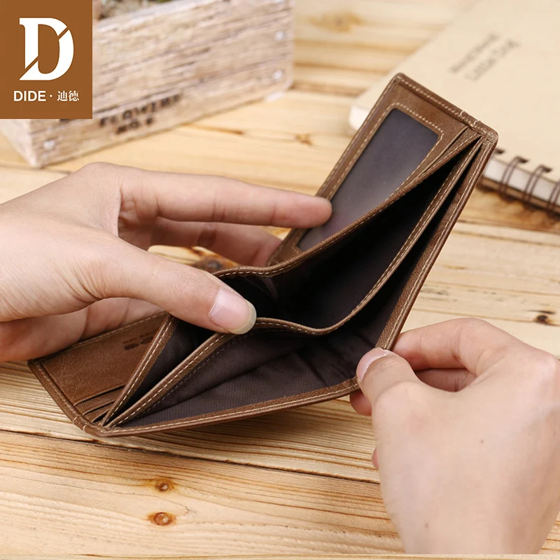 DIDE брендовые кошельки из натуральной кожи мужские винтажные короткие