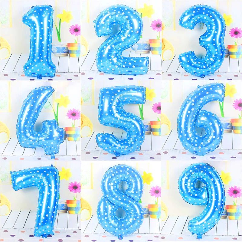 32inch number Ballon figures Gold Silver big wedding happy Birthday foil balloons festive decoration large balloon Party | Дом и сад