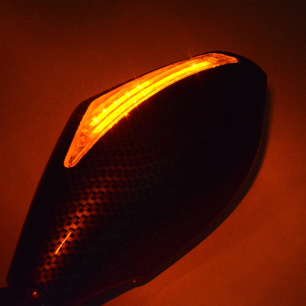 Универсальное 1 пара зеркал для мотоциклов с поворотным сигналом ABS алюминиевое