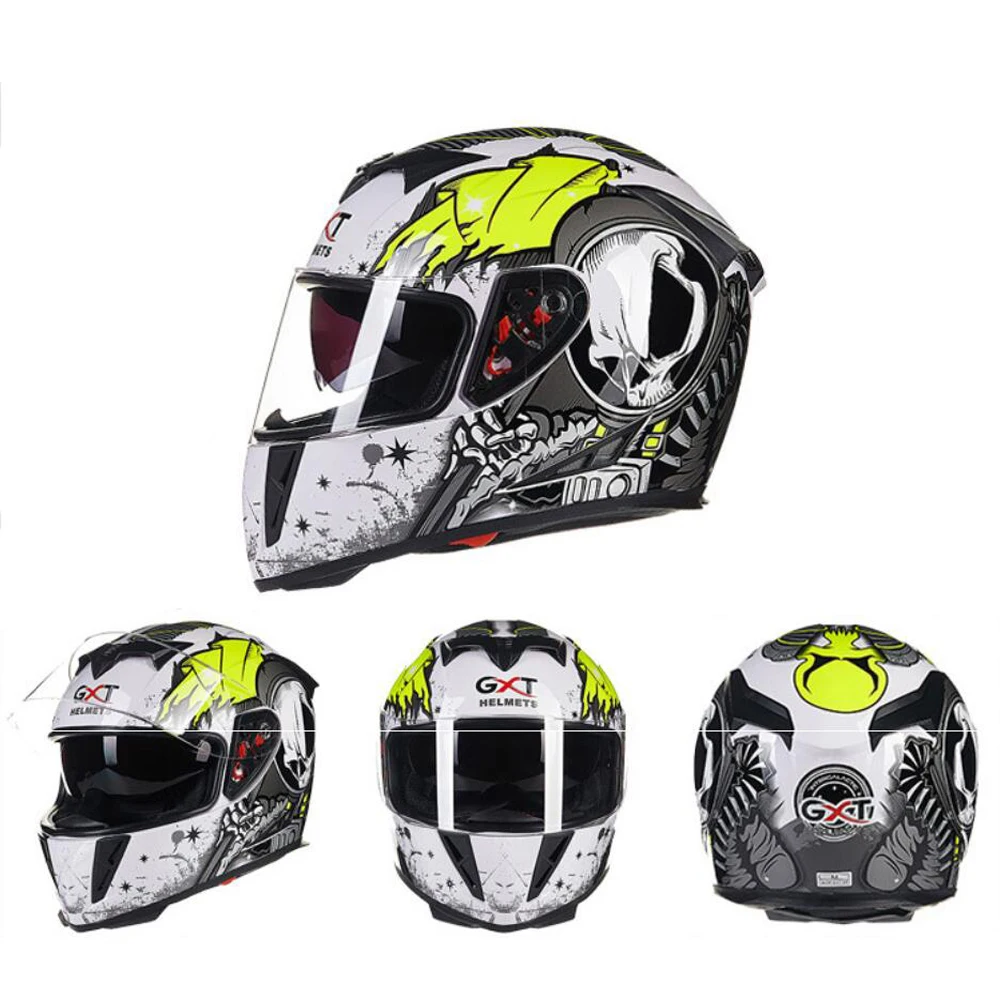 GXT мотоциклетный шлем для мужчин полный шлем для лица Casco Moto шлемы двойной козырек гоночный Кроссовый модульный мотоциклетный шлем мотоциклетный