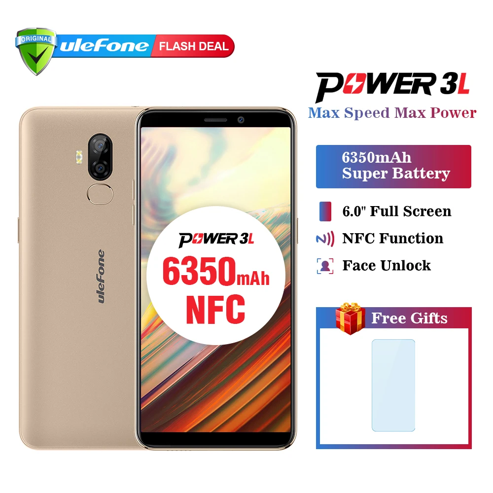 Ulefone Power 3L телефон смартфон телефоны смартфоны 6.0 &quotHD + Android 8.1 мобильный MTK6739