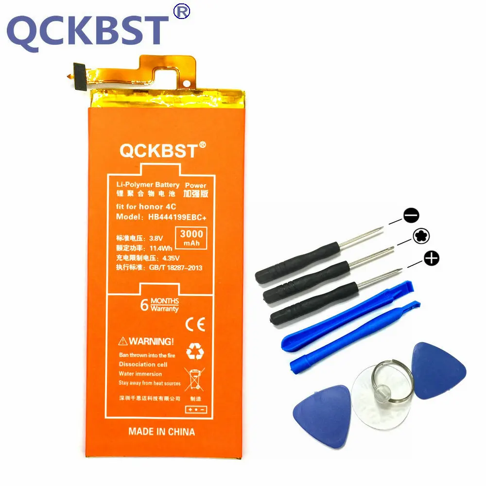 Аккумулятор QCKBST 3000 мАч HB444199EBC + для Huawei Honor 4C C8818 оригинальный сменный литий ионный