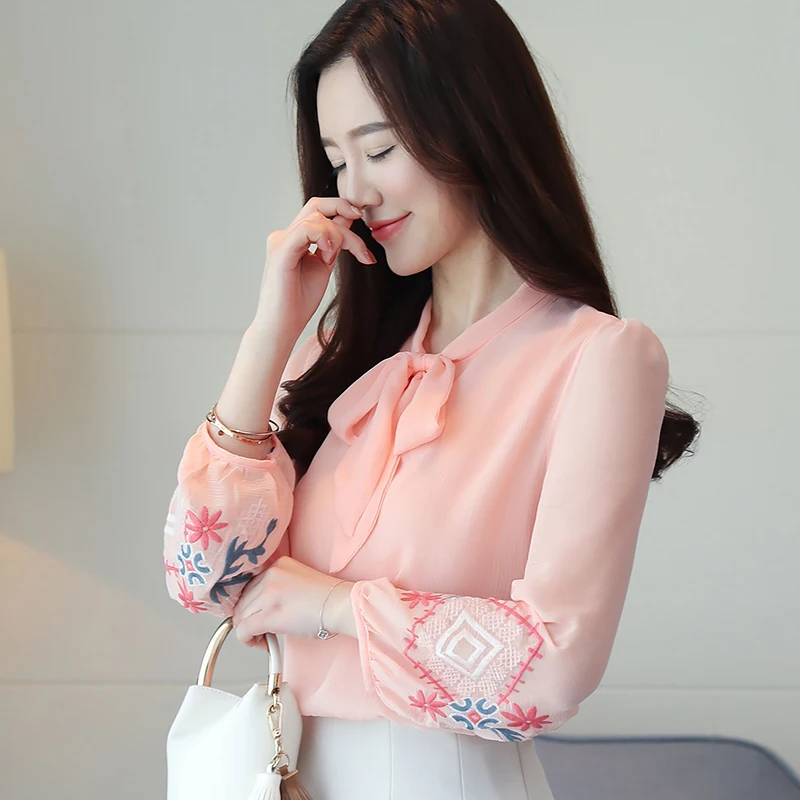 Женская шифоновая рубашка с длинными рукавами женские топы модные Формальные