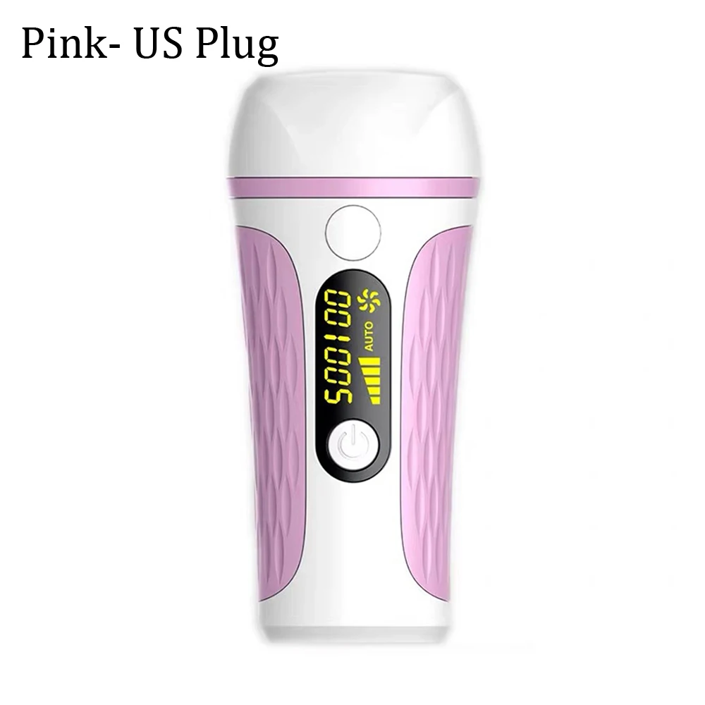 Pink- US Plug Унисекс Мини IPL лазерная безболезненная Машинка для удаления волос Эпилятор постоянный Триммер бикини Электрический Depilador 500000 вспышки - Цвет: Pink- US Plug
