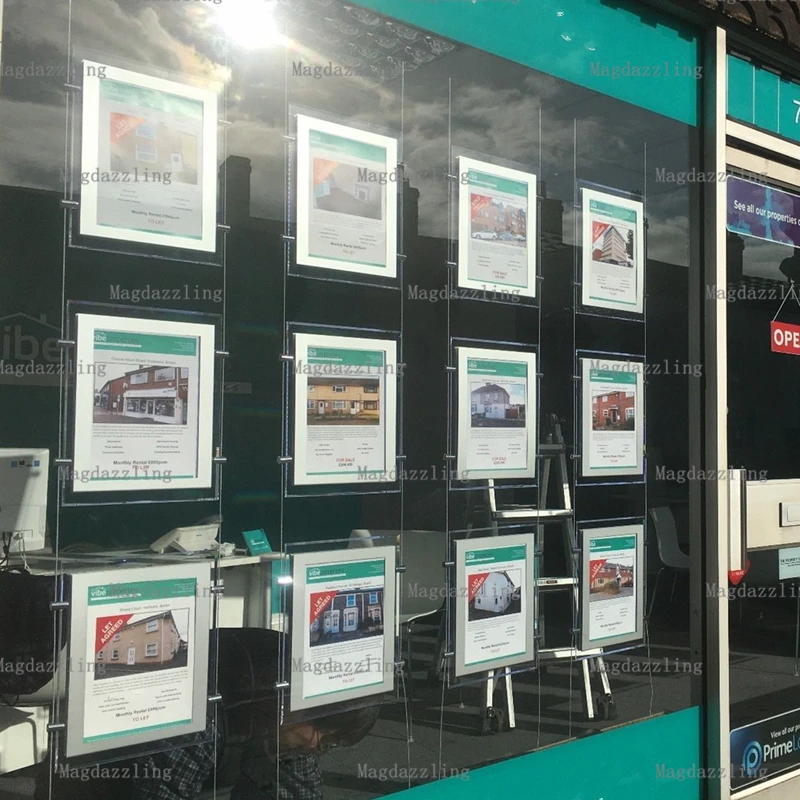 A4 односторонний вертикальный кабель висит Магнитная акриловая рамка со