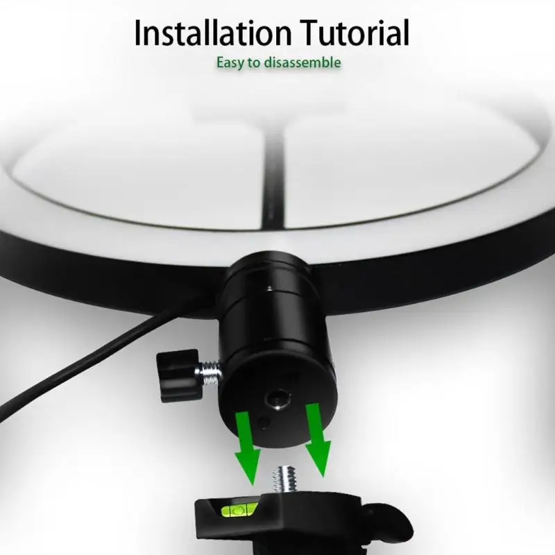 LED Selfie Ring Light 3200-5600K Studio Photography Photo Fill Ring Light with Tripod for iphone Smartphone Makeup Diameter 16cm