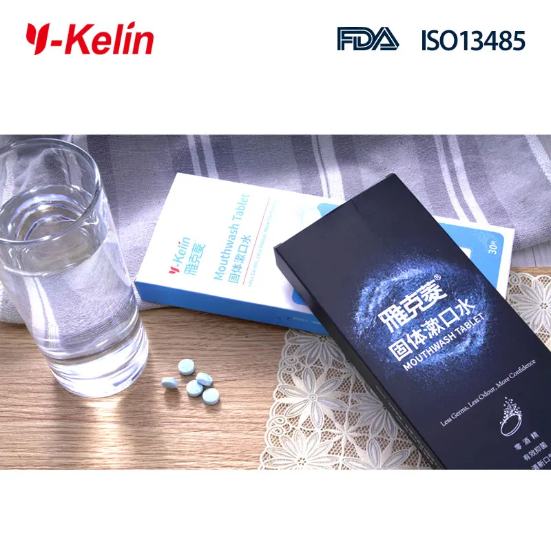 Y-kelin таблетки для полоскания рта 30 таб свежее дыхание полоскание рта гигиена полости рта полоскание рта против дыхания отбеливающая жидкость для полоскания рта