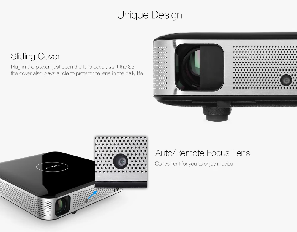 COOLUX S3 Pro DLP проектор 3D Bluetooth 1100 ANSI 1280x800 P Поддержка 4K 2,4/5 ГГц WiFi Bluetooth 4,0 плеер для домашнего кинотеатра