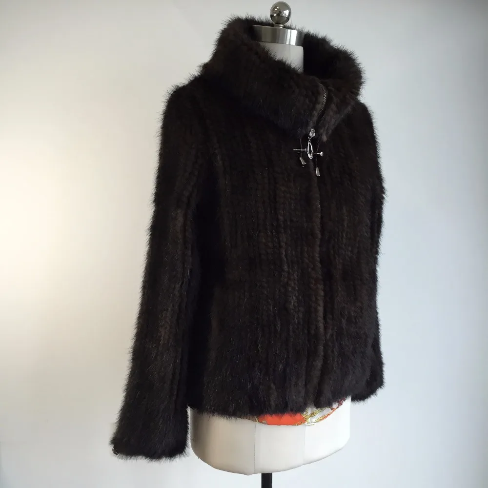 2018 новые оригинальные норки Мех животных пальто трикотажные реального Меховая