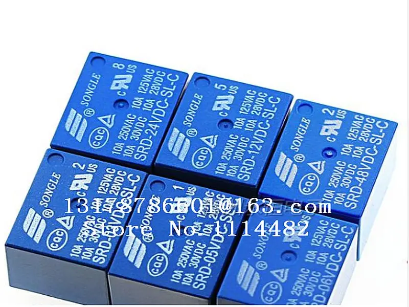 

Free Shipping 100PCS/lot Relay SRD-05VDC-SL-C SRD-12VDC-SL-C SRD-24VDC-SL-C SRD-48VDC-SL-C 5V 12V 24V 48V 10A 250VAC 5PIN T73