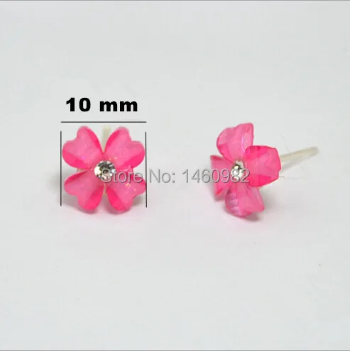 Оптовая продажа 6 пар серьги-гвоздики с клевером серьги цветами женские четырьмя