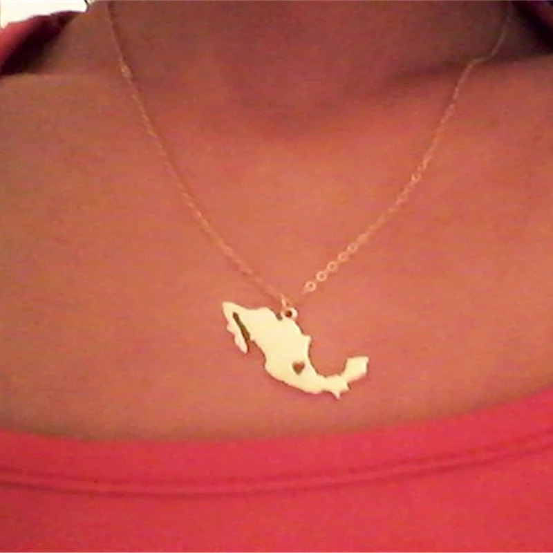 10 шт./лот ожерелье с контурной картой I сердце карта Мексики мексиканской