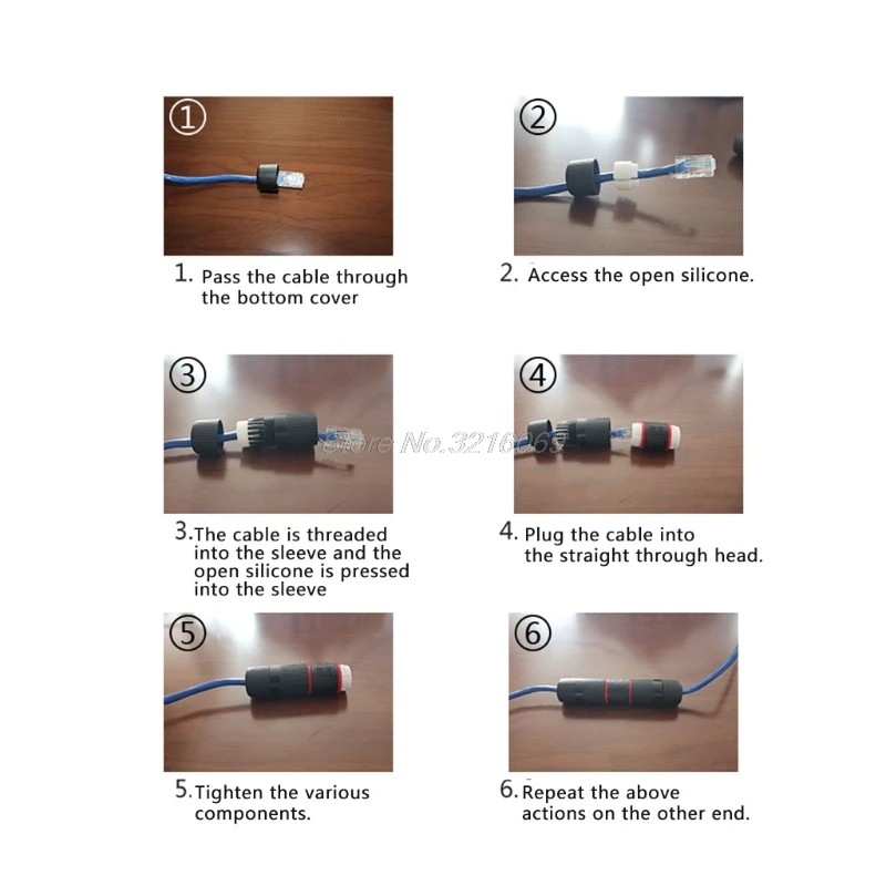 Водонепроницаемый сетевой Соединительный кабель RJ45 двойной адаптер