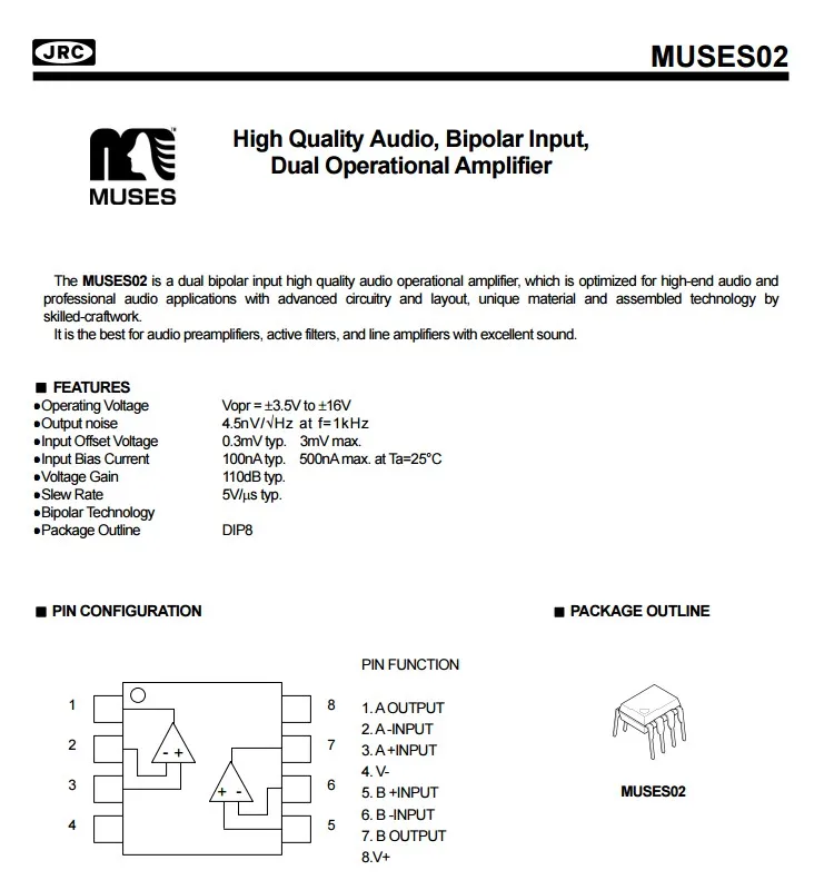 2 шт. MUSES02 двойной OP-amp OPAMP обновление до вашего HIFI ES9018 ES9028 ES9038 ES9038PRO DAC