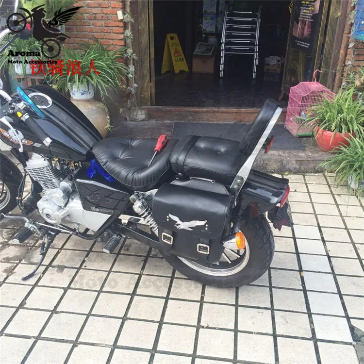 2 шт. черная кожаная боковая сумка для инструментов moto rbike багажная сумка для Harley mochila Sportster unviersal moto сумка rcycle седло сумки