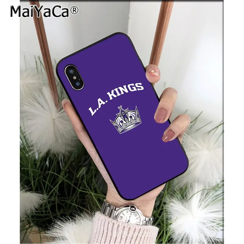 MaiYaCa Los Angeles Kings мягкий, силиконовый, из ТПУ черный чехол для iPhone X XS MAX 6 6S 7 7plus 8 8Plus 5 5S XR
