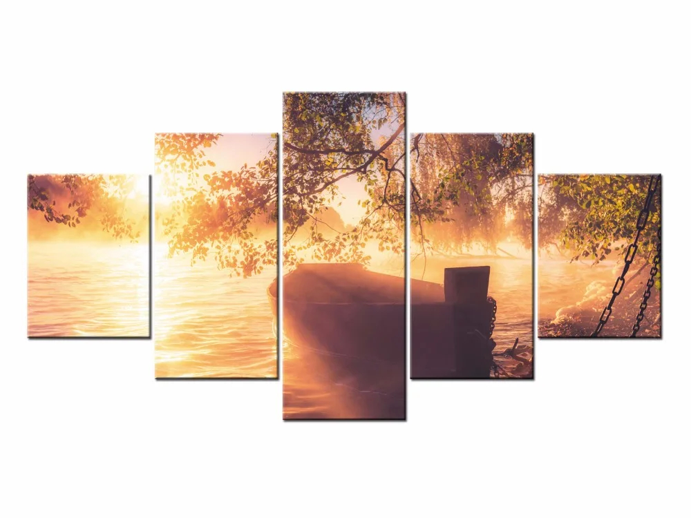 

Canvas Printings Landscape series Landscape 5 Piece Modern Style Cheap Pictures Decorative Wall Art Framed Prints Gift/J020-A007