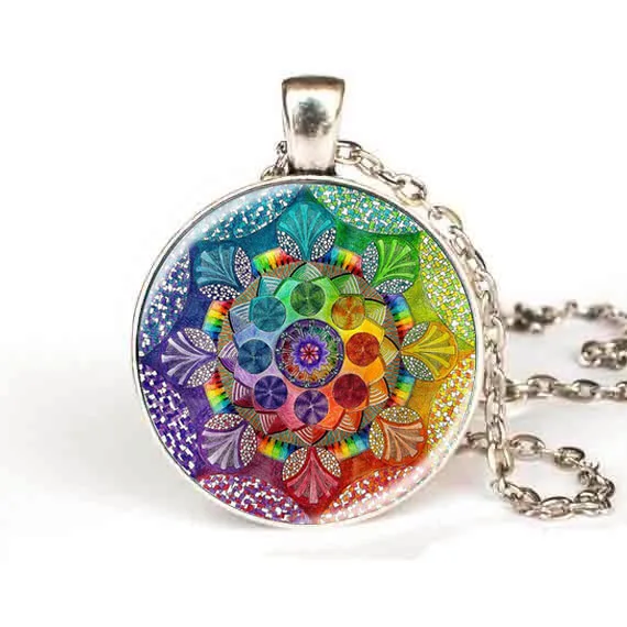 Новый стимпанк ручной работы хна ожерелье из Яги буддистский символ ом мандаля