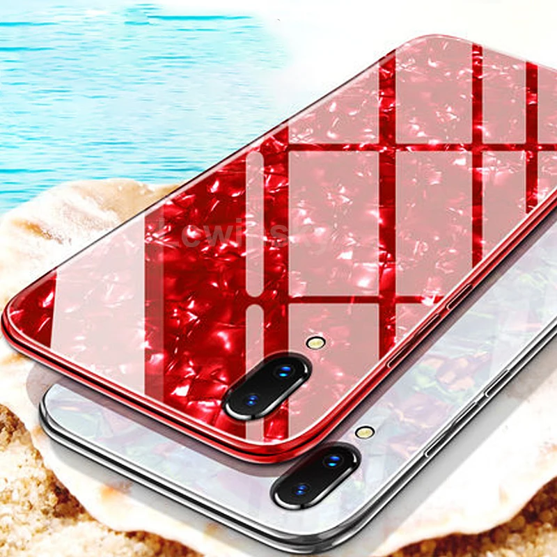 Роскошный чехол из закаленного стекла для iPhone X XS MAX XR 6 6S 7 8 Plus SE 2020 мягкая рамка