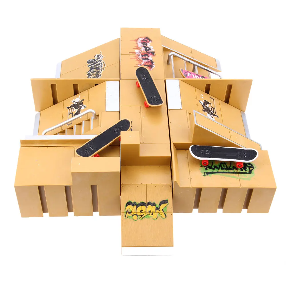 11 шт. скейт набор в виде парка рампы части для Tech Настольный пальцевый скейтборд