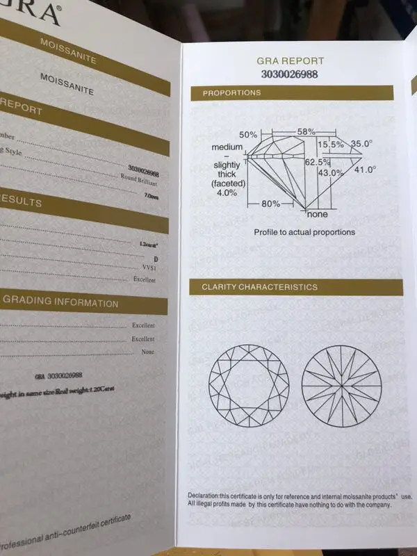Ювелирное ослепительное 925 Серебряное кольцо для помолвки 1,2 Ct IF grade Moissanite серебряное кольцо лучший подарок для девочки