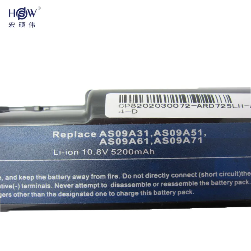 Аккумулятор HSW для ноутбука Acer Aspire 5732 4732Z 5516 5517 AS09A31 AS09A41 AS09A51 AS09A61 AS09A71 AS09A75 D525 D725 |