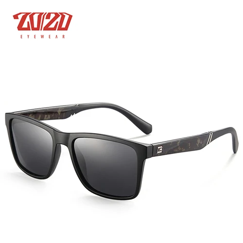 C01 Demi Black 20/20 Бренд-Дизайн Поляризованные Солнцезащитные Очки Мужчины Женщины Вождения Мужской Квадратные Солнцезащитные Очки Рыбалка Стиль Очки cuculos Gafas PL377 - Цвет линз: C01 Demi Black