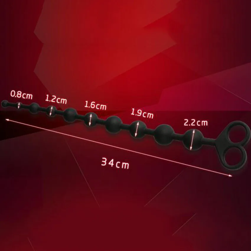 Zerosky Силиконовые черные шарики Анальная пробка Стимулятор точки G анальная для