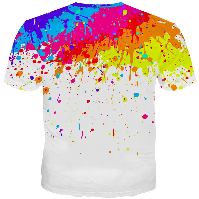 

Cloudstyle Tie Dye T shirt Short Sleeve Oil Printing T-shirt Men/Women New Design Tee Shirt White Colorful Streetwear Male Tops