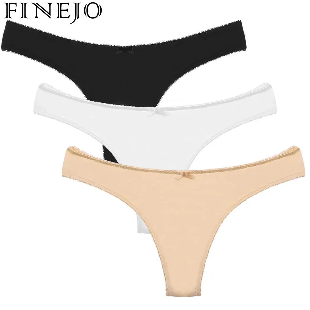FINEJO 3 шт./лот нижнее белье женские трусики-стринги ассорти сексуальные трусики