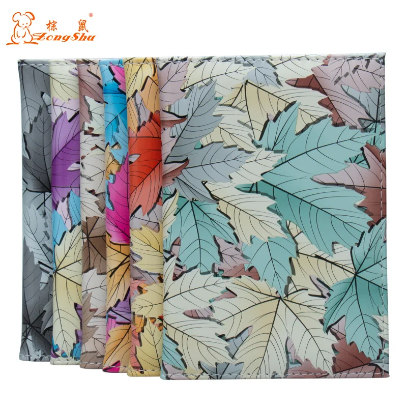 

Colorful maple leaves Complex Designed Multi Purpose Passport Cover Cute Credit Card Holder PU Leather Travel Passport