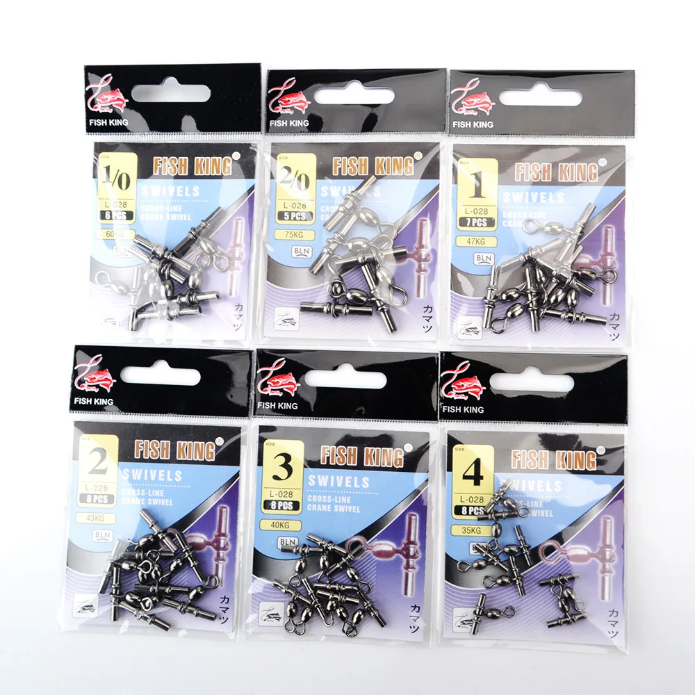 FISH KING 1 упаковка 2/0#1/0#1#2#3#4# кросс-линия кран рыболовный поворотный крючок Приманка Разъем Терминал Pesca рыболовные снасти