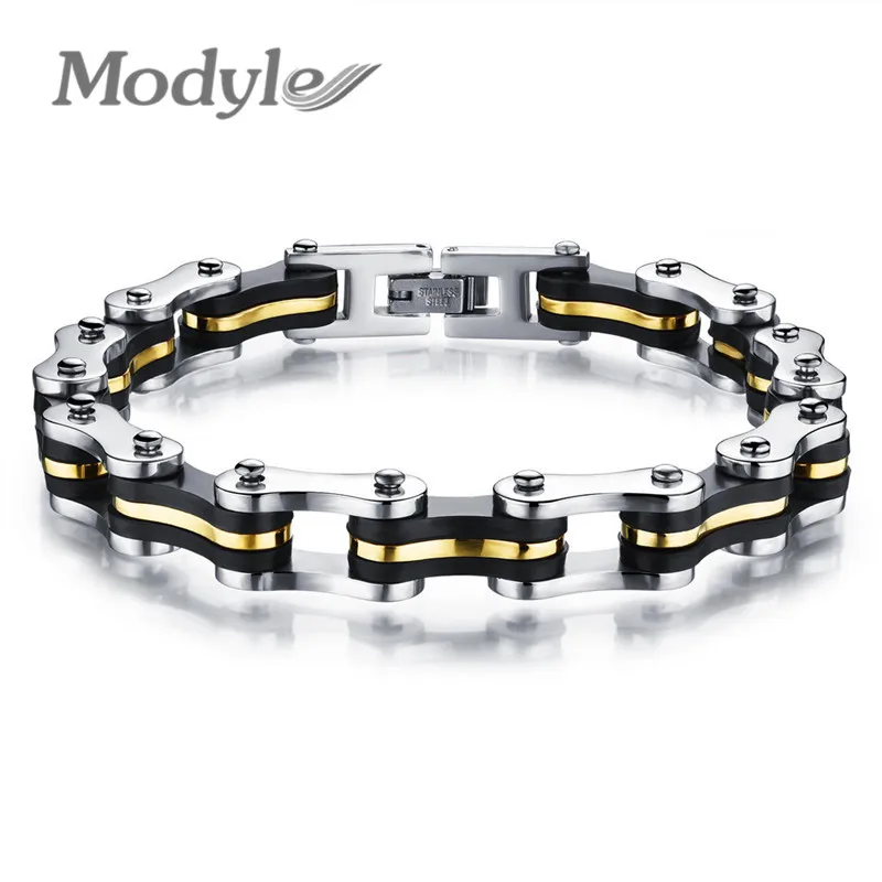 Модные браслеты Modyle из нержавеющей стали и силикона Байкерский велосипед