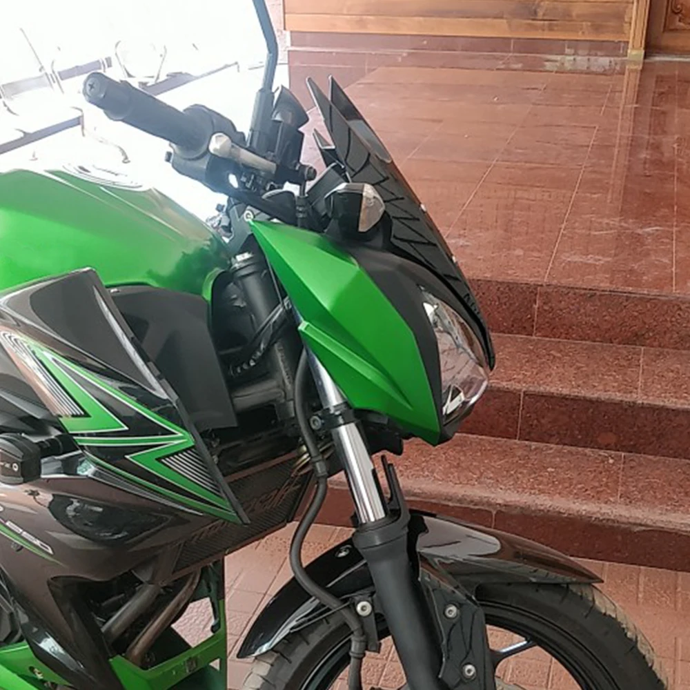 Ветровой экран на лобовое стекло мотоцикла для 2013 2017 Kawasaki Z250 Z300 Z 250 300 черный