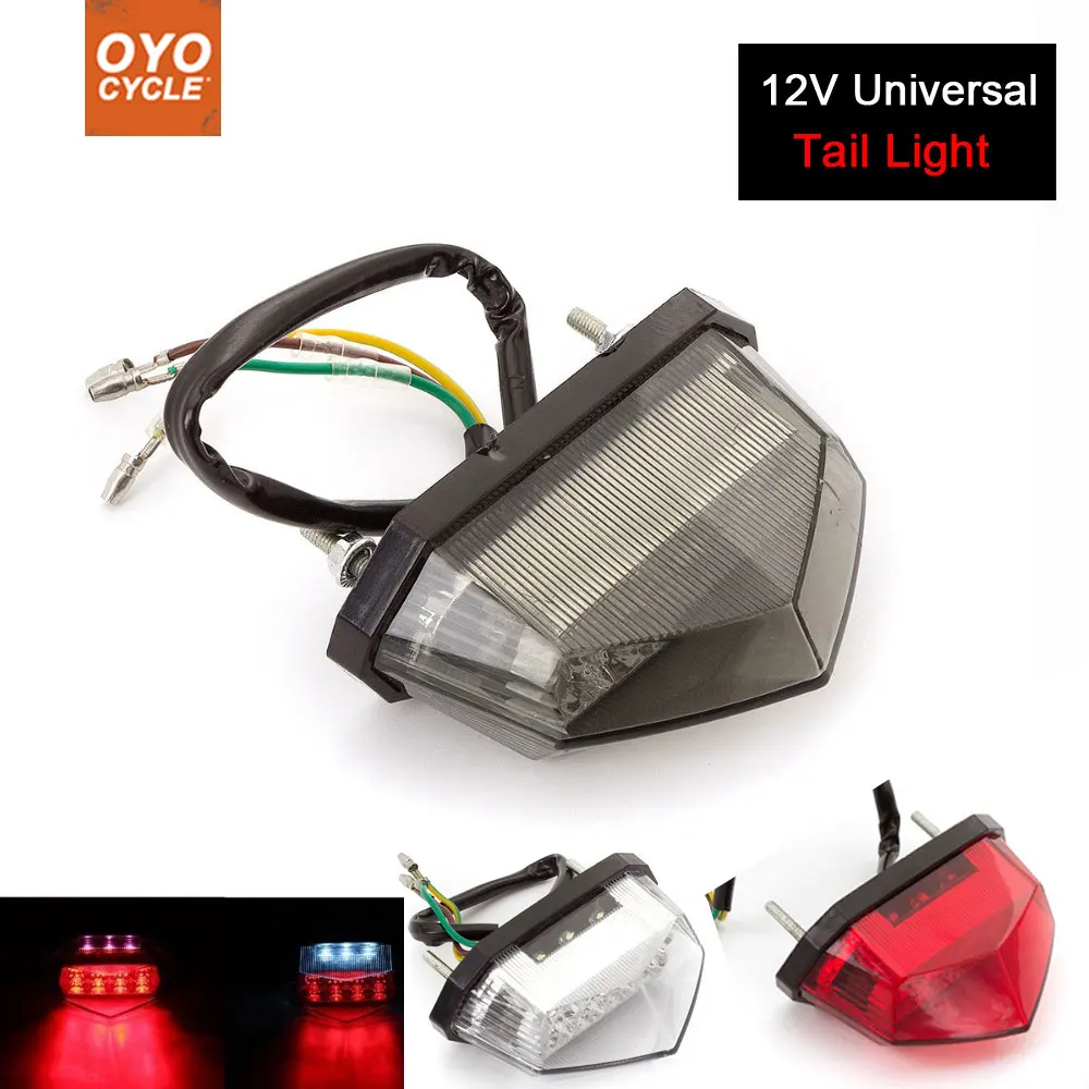 Мотоцикл 12V задний фонарь с жесткими защитными светодиодный стоп сигнал лампа