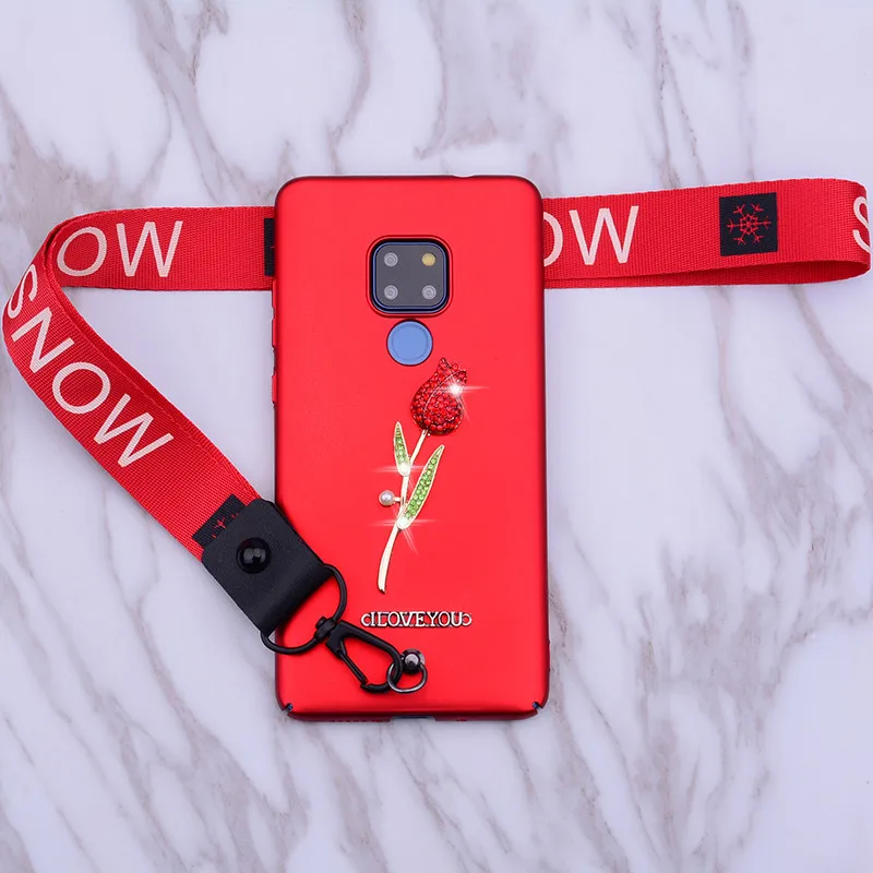 Ультратонкий матовый чехол для ПК Huawei mate 20 pro lite розовый с ремешком p20 p30 nova 3i 4 2i 3e