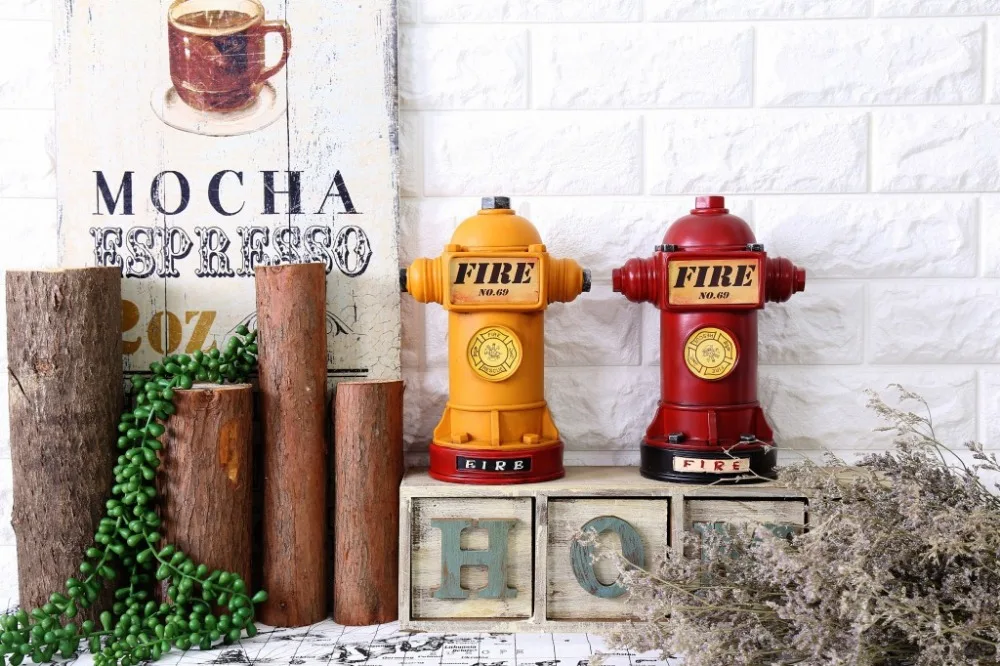 Vintage Style Resin Coin Saver Fire Hydrant Shape Money Box Household Piggy Bank Home Decor Student gift | Дом и сад