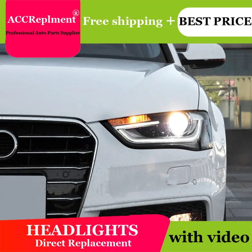 Автомобильный Стайлинг для Audi A4 фары 2013-2016 высокая конфигурация B9 светодиодный DRL