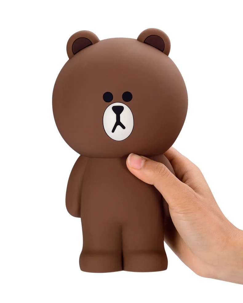 Brown bear 3D мультяшный коричневый медведь и кони контейнер для карандаша чехол Kawaii корейский кремнезем милый чехол-карандаш подарки для детей - Цвет: Brown bear