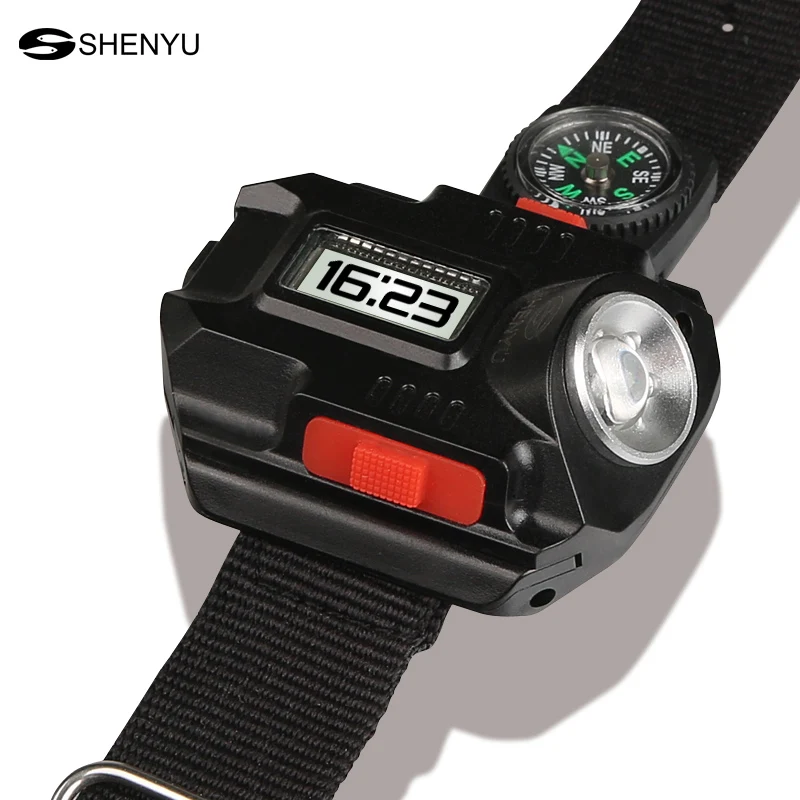 Часы вспышки света LED Watch Фонарик светодиодный wristlight Перезаряжаемые Лампы для