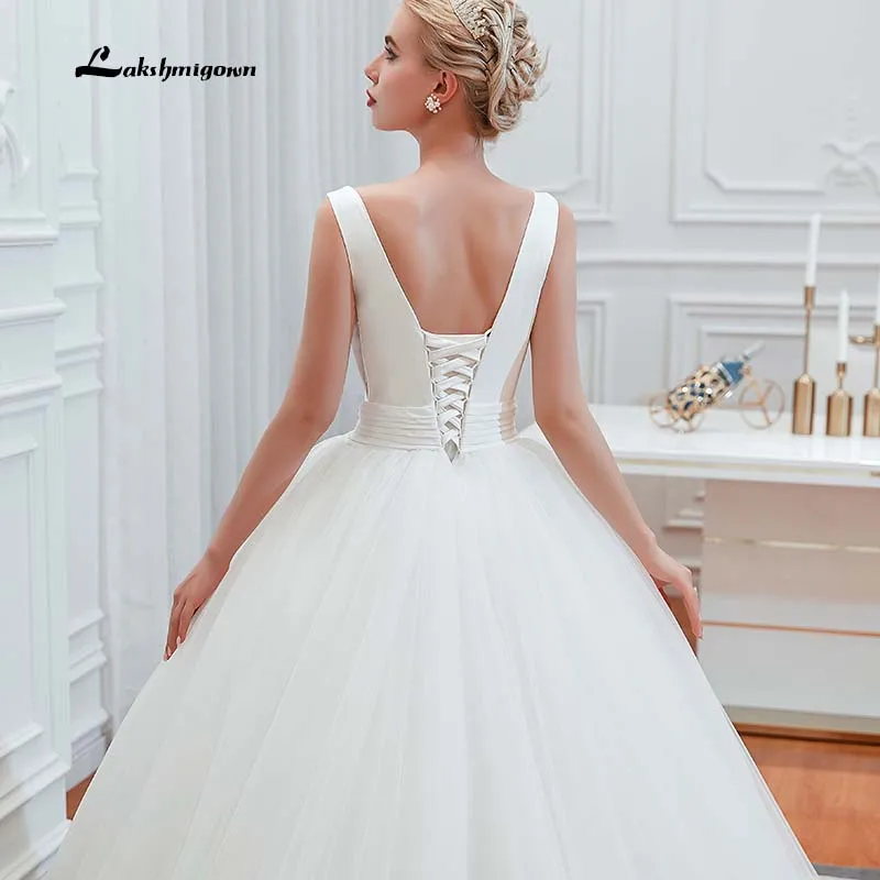 Глубокий v-образный вырез пляжное свадебное платье в стиле бохо vestido De Noiva новые очаровательные кружевные свадебные платья с оборками robe de mariee