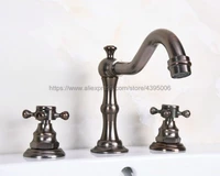 brown orb 8 widespread 3 hole double cross handle deck mounted bathroom sink faucet hot cold tap bnf437