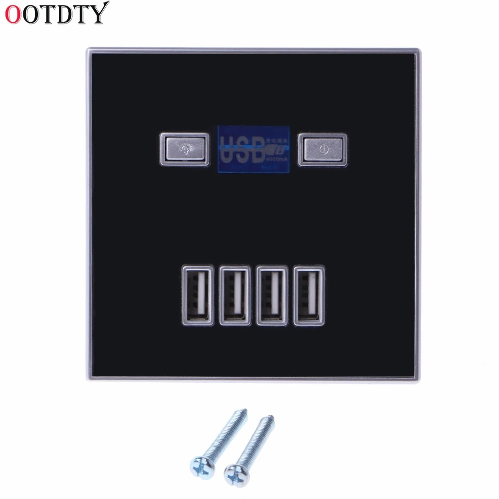 220V 4A 86 Тип 4 Порты usb стены Мощность гнездо адаптера Зарядное устройство Панель Быстрая зарядка розетки 3 цвета