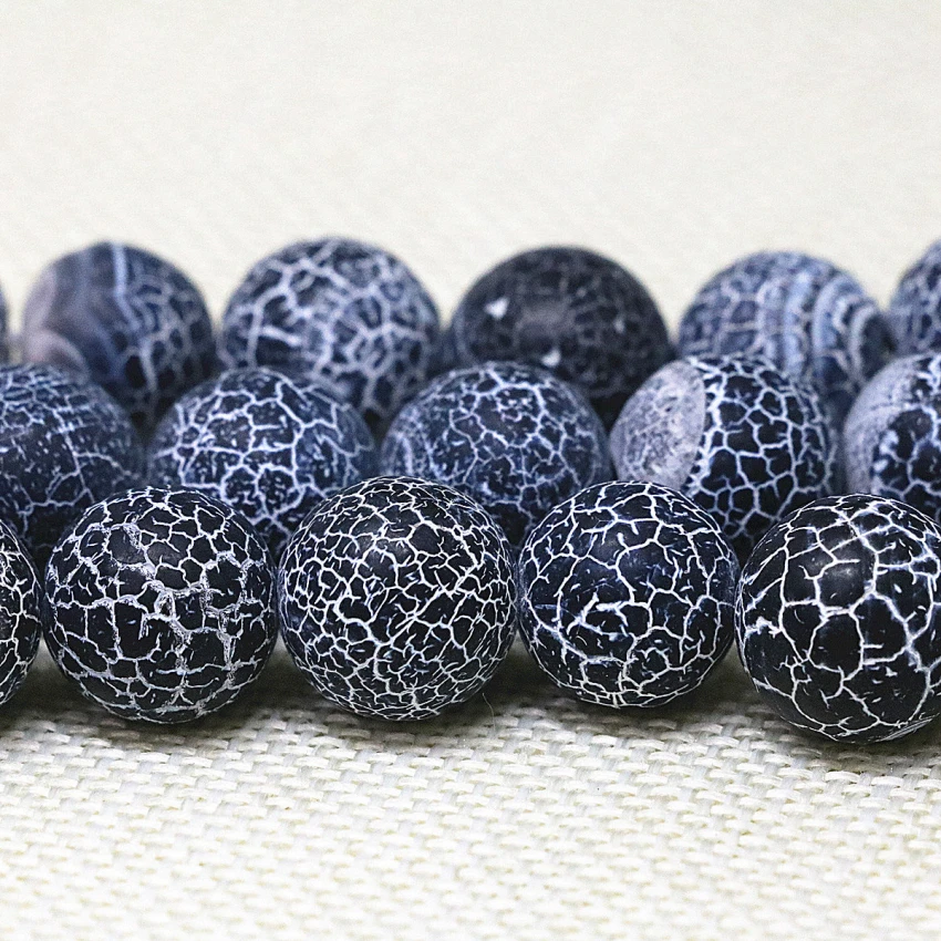 New arrival natural black weathered frosted matte agat onyx round loose beads 4 6 8 10 12mm women jewelry making 15inch B1593 | Украшения и