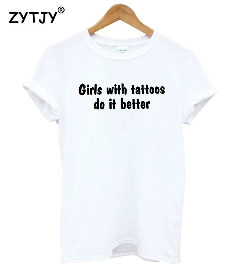 Для девочек С татуировками делают его улучшения принта женская футболка