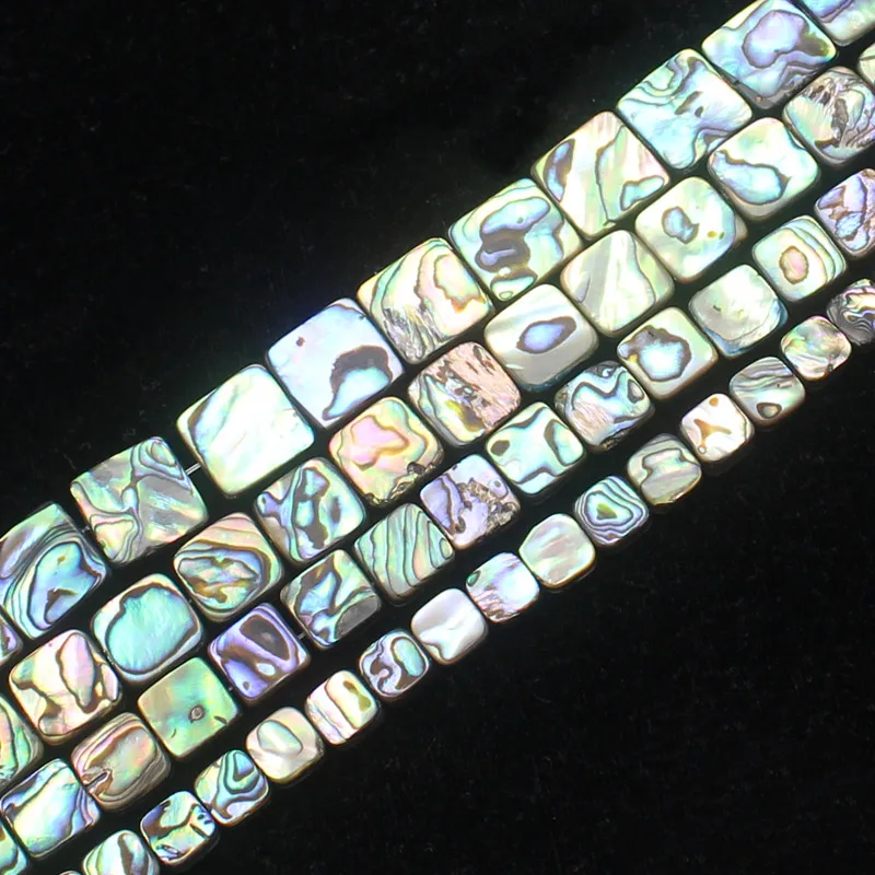 

8-14mm Beautiful Multi-Color Abalone Shell Square Beads 15"For DIYJewelry making!We provide mixed wholesale for all items !