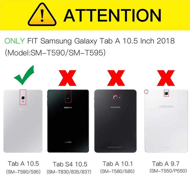AIEACH умный флип-чехол для samsung Galaxy Tab A 10,5 SM-T590 T595 T597 из искусственной кожи жесткий чехол для samsung Tab A 10,5 чехол