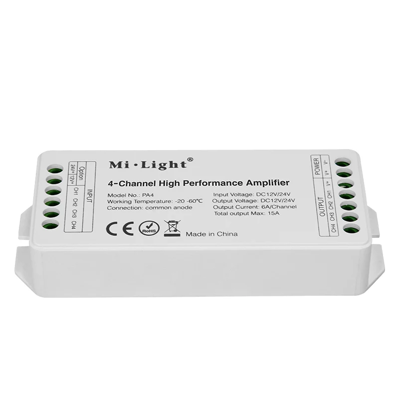4-канальный высокопроизводительный усилитель MiLight PA4 фотовспышка 6 А/цветовая